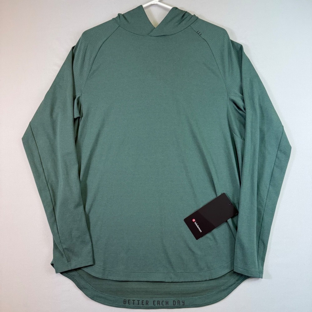 NEW Lululemon Drysense Hoodie Mens L Green Medium Forest Training Gym LM3CXOS